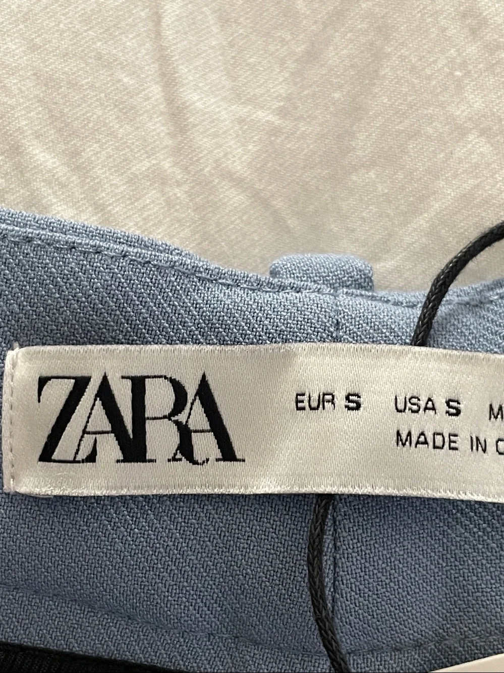 S: ZARA High Rise Wide Leg Trousers Pants Sky Blue NWT - Picture 4 of 8
